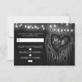 Chalkboard boom elegante bruiloft RSVP kaart (Voorkant)