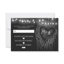 Chalkboard boom elegante bruiloft RSVP kaart