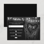 Chalkboard boom elegante bruiloft RSVP kaart (Voorkant / Achterkant)