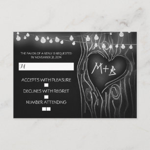 Chalkboard boomelegant bruiloft RSVP-kaart RSVP Kaartje