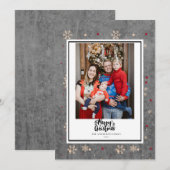 Chalkboard Botanisch Lijst Vrolijk Kerstfeest Feestdagenkaart (Voorkant / Achterkant)