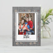 Chalkboard Botanisch Lijst Vrolijk Kerstfeest Feestdagenkaart (Staand voorkant)