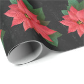 Chalkboard Botanische Vrolijk Kerstfeest Waterverf Cadeaupapier (Rol Hoek)