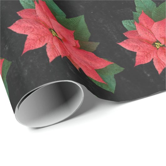 Chalkboard Botanische Vrolijk Kerstfeest Waterverf Cadeaupapier (Rol Hoek)