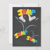 Chalkboard Bounce House BIrthday Party Invitation Kaart (Achterkant)