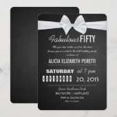  Chalkboard Bow Fabulous 50th Birthday Kaart (Voorkant / Achterkant)