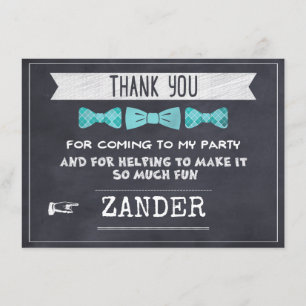 Chalkboard Bow, kleine Man Hartelijk dank Bedankkaart