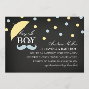 Chalkboard Boy Oh Boy Baby shower Uitnodiging