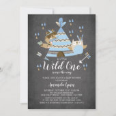 Chalkboard Boys Wild Een Baby shower Uitnodiging (Voorkant)