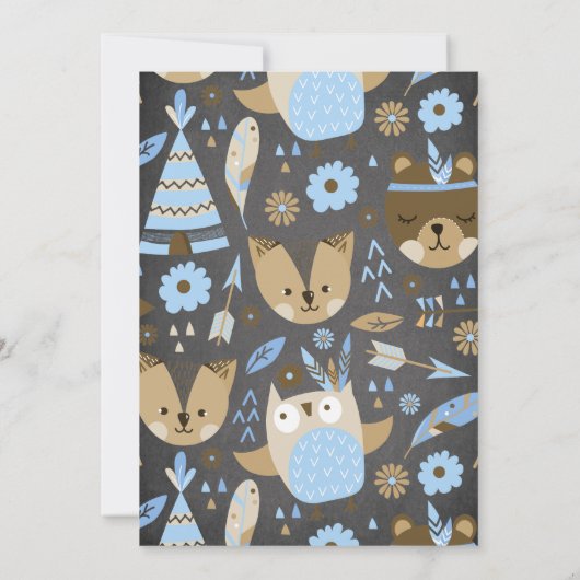 Chalkboard Boys Wild Een Baby shower Uitnodiging (Achterkant)