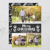 Chalkboard Branch Christmas Kaarten Drie Afbeeldin (Voorkant / Achterkant)