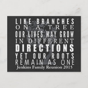 Chalkboard Branches Tree Family Reunion Uitnodiging Briefkaart