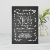 chalkboard bridal doucheuitnodiging kaart (Staand voorkant)