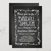 chalkboard bridal doucheuitnodiging kaart (Voorkant / Achterkant)