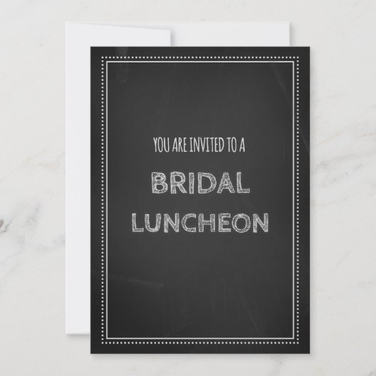 Chalkboard Bridal Lunch Invitation Cards Kaart (Voorkant)