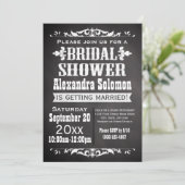 Chalkboard Bridal Shower Invitation Kaart (Staand voorkant)