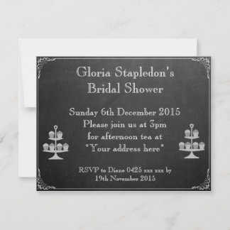 Chalkboard Bridal Shower Invitation Kaart