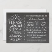 Chalkboard Bridal Shower Invitation Kaart (Voorkant)