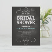 Chalkboard Bridal Shower Invitation Kaart (Staand voorkant)
