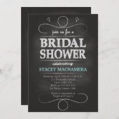 Chalkboard Bridal Shower Invitation Kaart (Voorkant / Achterkant)