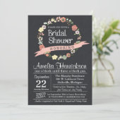 Chalkboard Bridal Shower Invitation met adem Kaart (Staand voorkant)