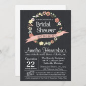Chalkboard Bridal Shower Invitation met adem Kaart (Voorkant / Achterkant)