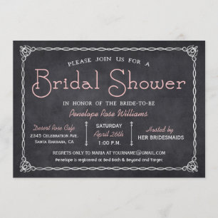 Chalkboard Bridal Shower-uitvindingen Kaart
