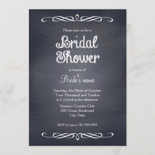  Chalkboard Bridal Shower-uitvindingen Kaart