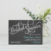 Chalkboard Bridal Wedding Shower-uitnodigingen Kaart (Staand voorkant)