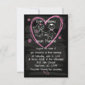 Chalkboard Bride and Groom Wedding Invitation Kaart (Voorkant)