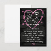 Chalkboard Bride and Groom Wedding Invitation Kaart (Voorkant / Achterkant)