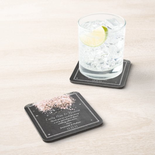 Chalkboard Bride & Groom Wedding Onderzetter (Rechterzijde)