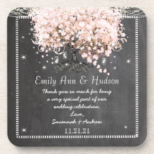 Chalkboard Bride & Groom Wedding Onderzetter