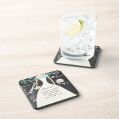 Chalkboard Bride & Groom Wedding Onderzetter (Rechterzijde)