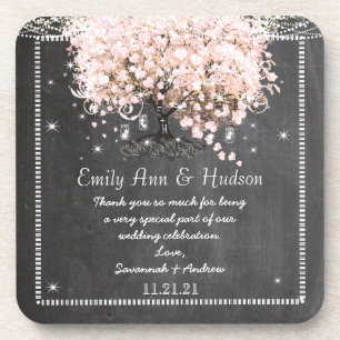 Chalkboard Bride & Groom Wedding Onderzetter