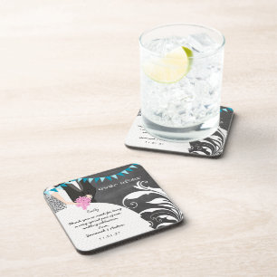 Chalkboard Bride & Groom Wedding Onderzetter