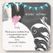 Chalkboard Bride & Groom Wedding Onderzetter (Voorkant)