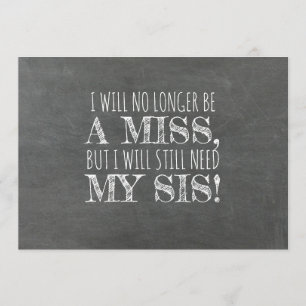 Chalkboard Bridesmaid / Maid of Honor proposal Kaart