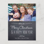 Chalkboard Briefkaart kerstfotokaart<br><div class="desc">Viel het seizoen met dit moderne en stijlvolle briefkaart uit Berry Berry Sweet.</div>
