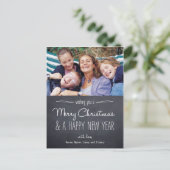 Chalkboard Briefkaart kerstfotokaart (Staand voorkant)