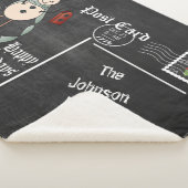 Chalkboard Briefkaart Old Fashion Blue Snowman Sherpa Deken (3/4)