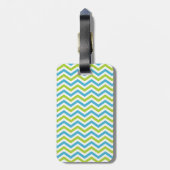Chalkboard Bright Chevron Pattern Monogram Bagagelabel (Achterkant verticaal)