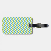 Chalkboard Bright Chevron Pattern Monogram Bagagelabel (Achterkant horizontaal)