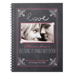 Chalkboard Bruid Wedding Planner Notitieboek (roos