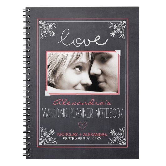Chalkboard Bruid Wedding Planner Notitieboek (roos (Voorkant)