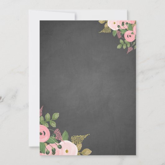 Chalkboard Bruids Douche Uitnodigingen met Jurk (Achterkant)