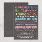 Chalkboard bruidsmeisje brunch uitnodigingen (Voorkant / Achterkant)