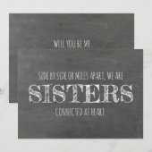 Chalkboard bruidsmeisje / Maid of Honor Voorstel Kaart (Voorkant / Achterkant)