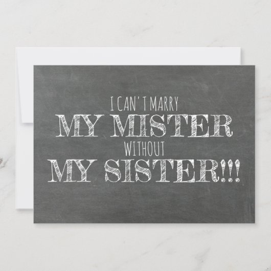 Chalkboard bruidsmeisje / Maid of Honor Voorstel Kaart (Voorkant)