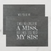 Chalkboard bruidsmeisje / Maid of Honor Voorstel Kaart (Voorkant / Achterkant)